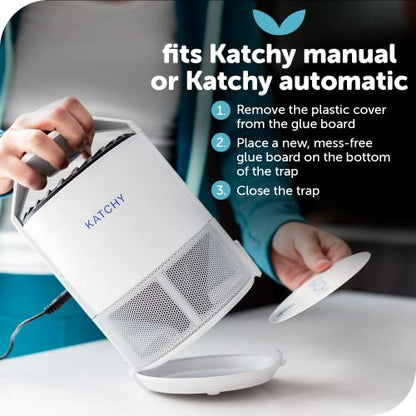Katchy Original and Midnight Glue Board Refills (24 Pack) – Catcher & Killer for Mosquito, Gnat, Moth & Fruit Fly – Indoor Flying Insect Trap Glue Board Refills – Non-Zapper Traps for Buzz-Free Home - size: 24 Pack