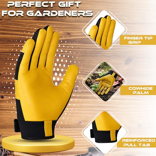 WFX Gardening Working Gloves Garden Thorn Proof Flexible Heavy Duty Leather Mechanic Utility Dexterity Breathable - size: X-Large