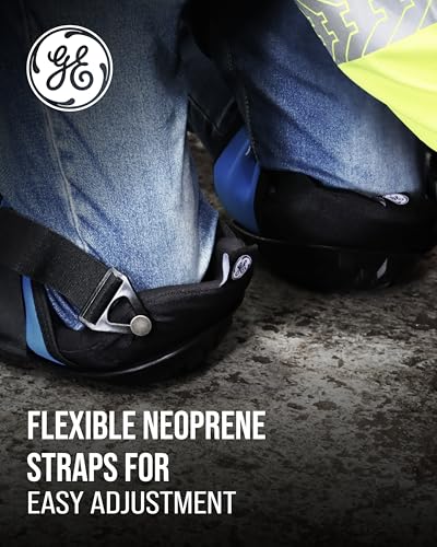 GE Pro Knee Pads Heavy-Duty - Gel Core PVC Cap Adjustable Work Flooring