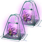 Meonum Mini Greenhouse Indoor with 10W Grow Light and PEVA Mat, 2 Pack