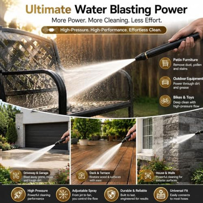 High Pressure Hose Nozzle, Quick Connect Fits US Garden Hoses
