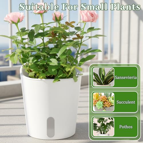 SHENLIU 3" Self Watering Pots, 20 Sets Watering Planters Plastic Self