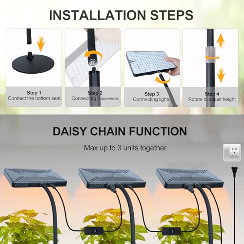 25W Desk Grow Lights for Indoor Plants, Bonsai, Seed Starting - size: 1 Head