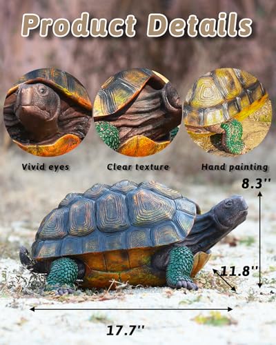 Turtle Statue,Resin Garden Sculpture Indoor/Outdoor Yard Lawn Ornament,Home Decor (Extra Large) - size: Extra Large