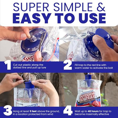 Fly Traps Outdoor Fly Trap for Patio. 2 Non-Toxic Pre-Baited Flies Bags Outdoor Disposable. Hanging Bug Catchers for All Filth Flies Killer for Outside Bug Control in Yard Horse Ranch Trash Can. - style: 2pk