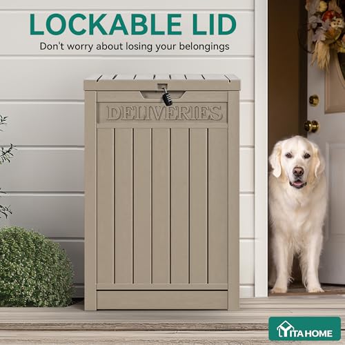 YITAHOME Outdoor Package Delivery Storage Box 51 Gallon - color: Taupe
