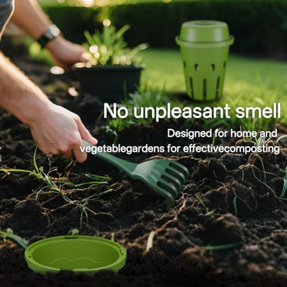 4-Pack Mini Inground Worm Composter, Underground Worm Farm with Aeration & Animal-Proof Lid, Organic Vermicomposting Container for Garden, Raised Beds & Yard, Easy for Beginners, Green - size: 4-pack