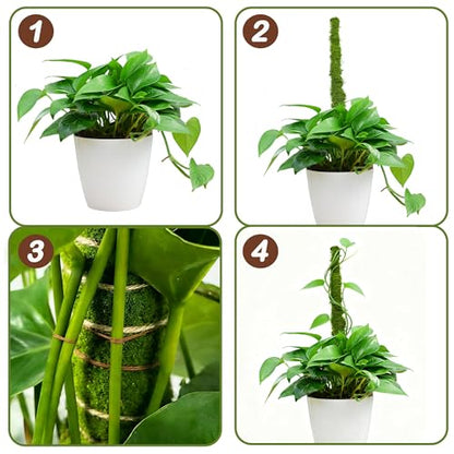 47.24 Inch Moss Pole, Bendable Moss Pole Plant Support, Tall Moss Poles for Climbing Plants Indoor DIY, Coco Coir Plant Pole Moss Plant Stick Support Stake Kit for Potted Plants, Pothos, Philodendron