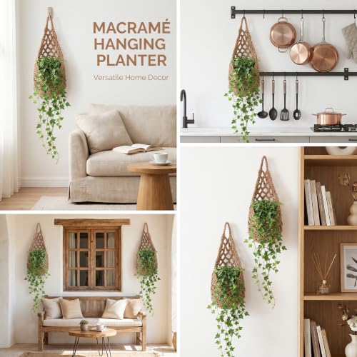 2 Packs 6 inch Macrame Wall Plant Hangers Pot Cotton Wall Planters