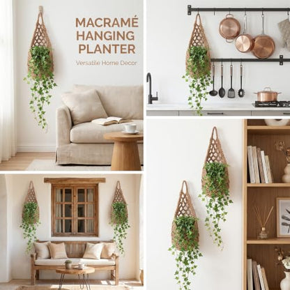 2 Packs 6 inch Macrame Wall Plant Hangers Pot Cotton Wall Planters