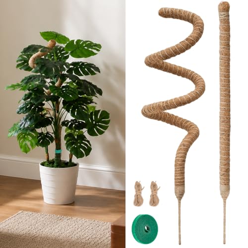 Moss Pole Monstera Plant Support 2 Pack 50 Inch Bendable Monstera Support - size: 50 in (2 Pack)
