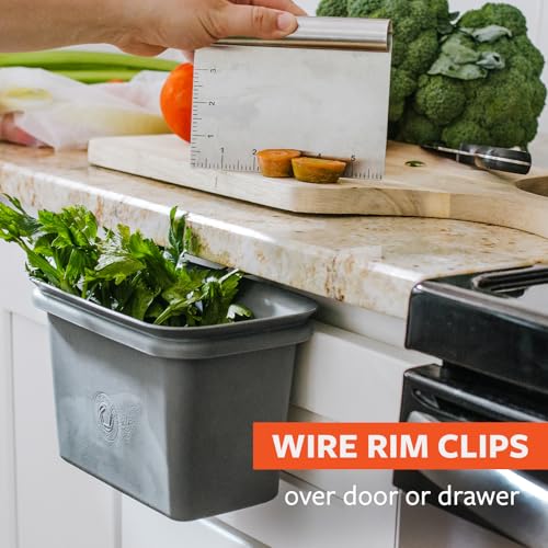 Full Circle Counter Catcher Compost Bin, Fits in Freezers, Slate - color: Slate