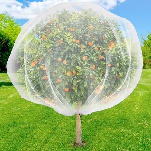 1 Pack 6.9 x 8.5 ft Fruit Tree Netting Covers with Drawstring - size: 6.9 x 8.5FT/1Pack