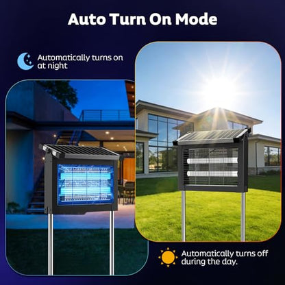 OnBeam Solar Bug Zapper Outdoor, 4500V Mosquito Zapper Fly Trap for Patio - color: Green