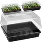 SOLIGT Thick Plastic 3-Set Strong Seed Starter Trays with 5" Humidity Domes - size: 3 Set