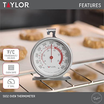 Taylor Precision Products Large Dial Thermometer, Silver - size: Pack of 1