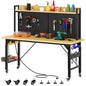 YITAHOME 60in Adjustable Workbench with Pegboard & Wheels 1600lb Load - size: 60" Workbench w/Pegboard