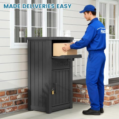 Package Delivery Box for Outside, Parcel Drop Box, Ink Black, 60 Gallon - color: Ink Black
