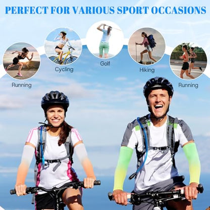 JATEBI 12 Pairs UV Sun Protection Arm Sleeves for Women, Gradient Color
