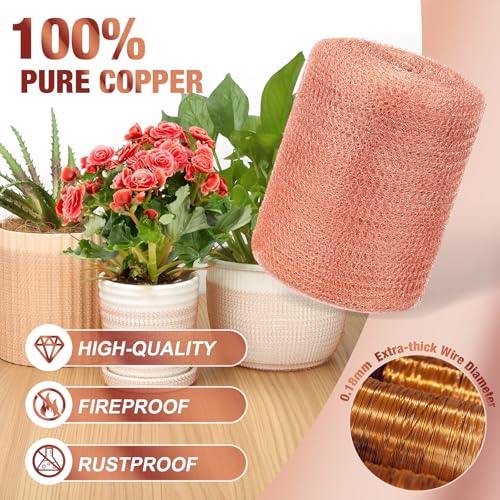 Copper Mesh Roll 5" x 40FT, 100% Pure Copper Wool for Pest Control - size: 5” X 40 Ft