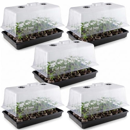 10x20 Humidity Dome with Plant Propagation Trays - 5 Pack Clone - size: 5 Trays + 5 Domes