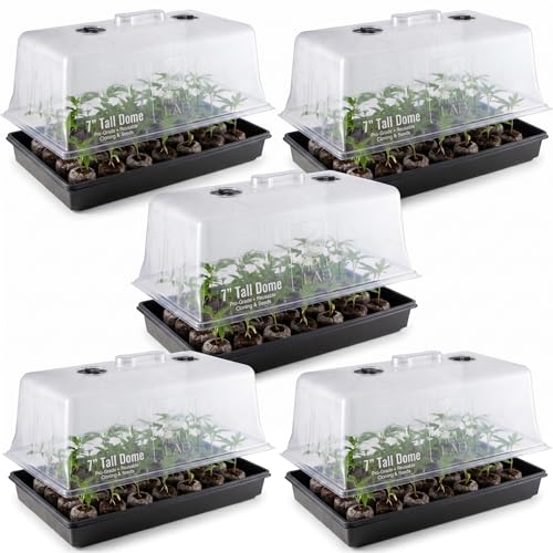 10x20 Humidity Dome with Plant Propagation Trays - 5 Pack Clone - size: 5 Trays + 5 Domes