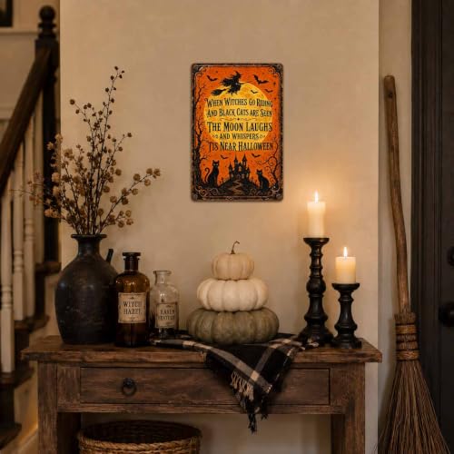 Halloween Poem Metal Art Sign When Witches Go Riding Wall Decor - color: 04A