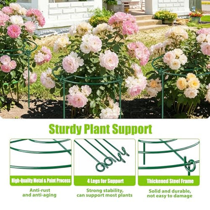 DAYUMKOU 4 Pack Peonies Cages and Supports, 11.5" Wide x 12" High - size: ZWJZ-LVS-4PC-29.21x30.48