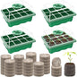 Seed Starter Tray with Peat Pellets, Green Seeding Starter Trays for Plants - size: 4 Set-green