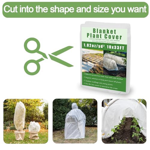 Frost Cloth 10x33FT | Breathable Plant Freeze Protection Garden Row Cover - size: 10*33 FT