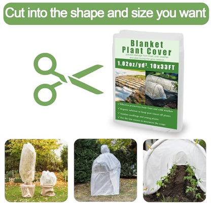 Frost Cloth 10x33FT | Breathable Plant Freeze Protection Garden Row Cover - size: 10*33 FT