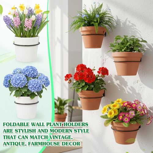 Menkxi Flower Pot Holders Wall Mounted Metal Plant Ring, 6 Pcs, 4 Inch - size: 4 Inch