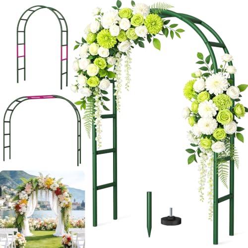 Thickened Rustproof Garden Arch Metal Trellis for Climbing Plants - color: Green