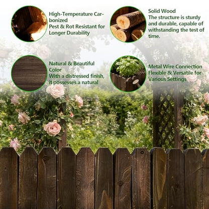 Wooden Garden Edging, Decorative Wood Fence Border Landscape Edging for Flower Bed Barrier Yard Lawn Pathway Tree, 7.9" H x 48" L (1 Pack) - style: 1pcs