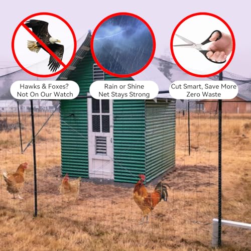 Bird Netting 25x25 FT 1/2 Inch Mesh Heavy Duty Woven Mesh Netting - size: 25x25Ft-0.5"