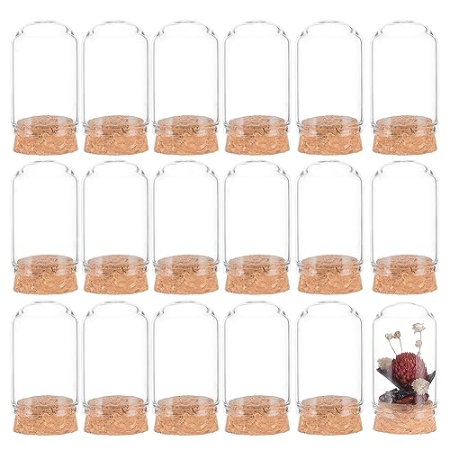 BENECREAT 30 Pack 20ml Glass Jars Bottles, Glass Display Cloche Dome Decoration Bottles 1.95x1.2" with Cork Stoppers for Party Favors, Arts Projects, Home Decoration - size: 20ml