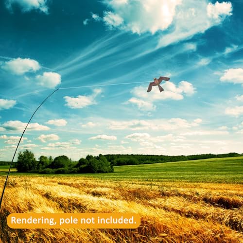 eyijklzo Bird Scarer Hawk Flying Kite Without 13ft Pole-Only Red Kite - style: Red-Only kite