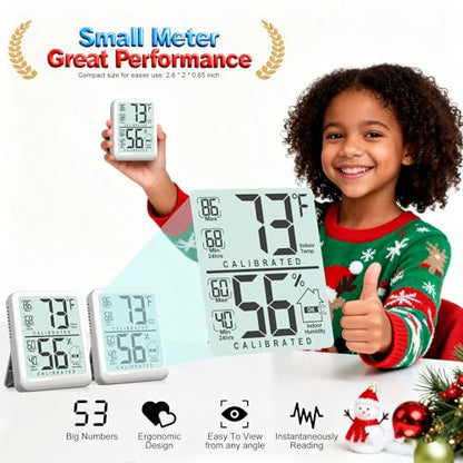 Antonki Room Thermometer Indoor Hygrometer, Temperature and Humidity Meter - color: White（ new version)