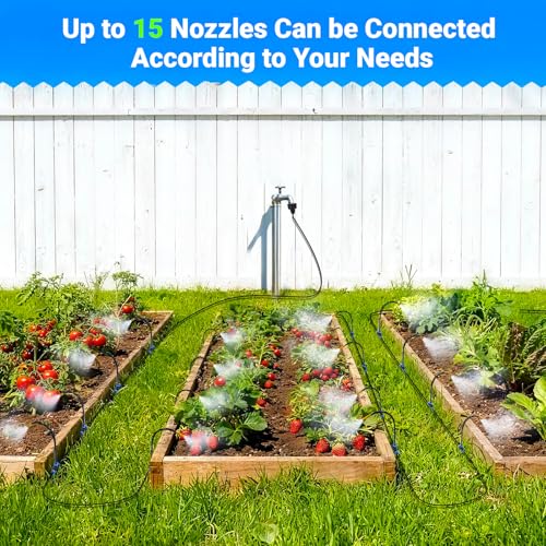 Thiswing 50FT 360° Adjustable Irrigation System for Garden - size: 50 FT
