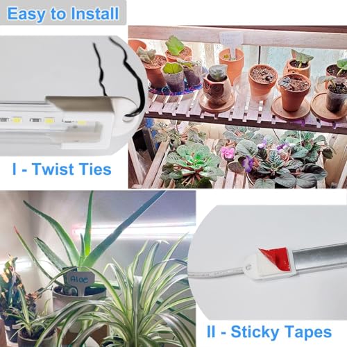 LED Grow Light Strip for Indoor Plants, Full Spectrum Sunlike Plant Lights Growing Lamps for Hydroponics Succulent Veg and Flowers (Not Includes Adapter) - 2 Packs - size: 2-pack