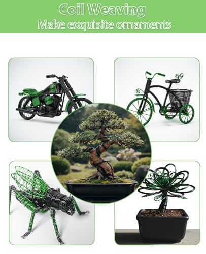 7 Roll Aluminum Bonsai Training Wire Coils with Cutter Set -1/1.5/2.0/3.0mm Multiple Sizes for Bonsai Trees Branch Control Plant Shaping - size: Bonsai Wire 8Pcs
