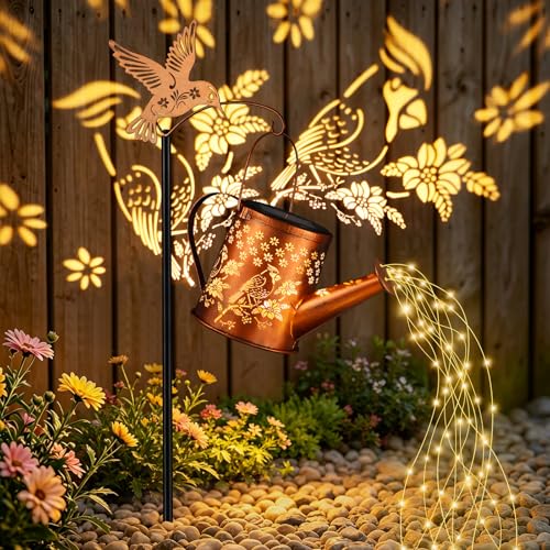 Cardinal Solar Watering Can Lantern Outdoor Waterproof Garden Decor - size: Cardinal