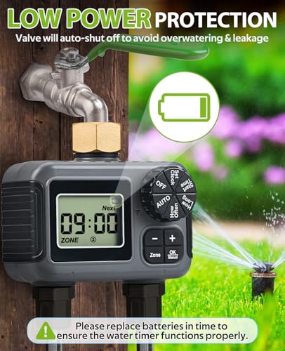 HIRALIY Sprinkler Timer, Water Timer for Garden Hose 2 Zone