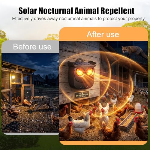 2 Pack Solar Owl Animal Repeller Outdoor for Raccoon Deer Squirrel