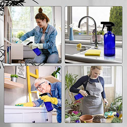 Glass Spray Bottles for Cleaning - 16 oz Refillable Spray Bottles for Hair - color: Blue