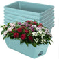 LOCONHA 7 Pack Window Box Planter, Plastic Vegetable Flower Planters Boxes - color: Sky Blue