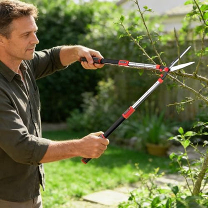 Telescopic Hedge Shears, SK5 Blades, Anti-Rust Coating