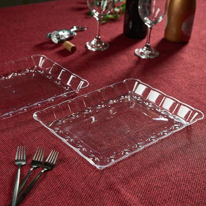 Plasticpro Plastic Serving Trays - Serving Platters Rectangle 9X13 Disposable Party Dish 8 Clear - color: Clear