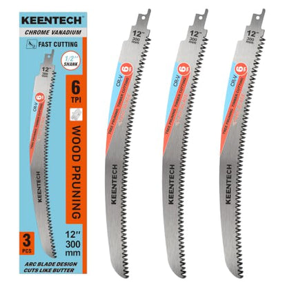 KEENTECH 12" Arc-Shaped Reciprocating Saw Blades, Fast Wood & Tree Pruning - size: 12"