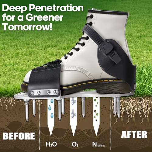 Fully Assembled Aerator Shoes with 2.2" Bend-Resistant Spikes for Clay Soil